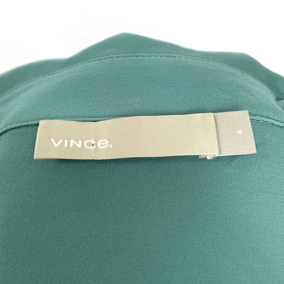VINCE Sea Glass Long Sleeve Silk Blouse, Sz 6 - Picture 6 of 8